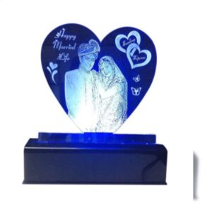Customized Gifts-Acrylic Engraving Heart LED (8*8 inches)