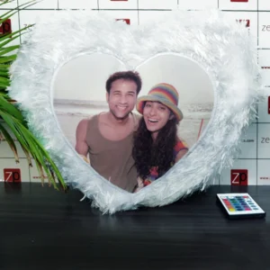 Customized Gifts-Photo Led Pillow Heart Shape