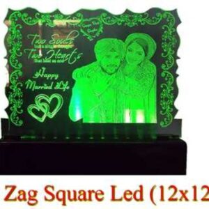 Customized Gifts-Acrylic Zig Zag Square LED (12*12 inches)