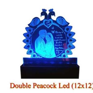 Customized Gifts-Acrylic Double Peacock LED (12*12 inches)