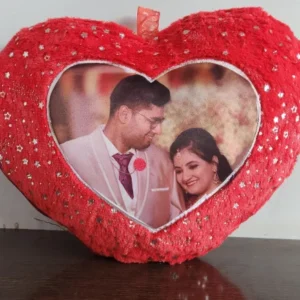 Customized Gifts-Photo Pillow Heart Shape Red (Border)